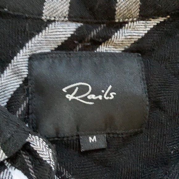 Rails Dylan Black/White Button Down Flannel - Picture 3 of 6